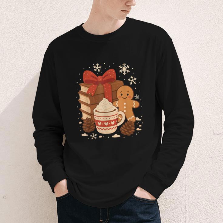 Cute Christmas Books Gingerbread Xmas Book Lover Teacher Youth Long Sleeve Tee Cute Christmas Books Gingerbread Xmas Book Lover Teacher Youth Long Sleeve Tee