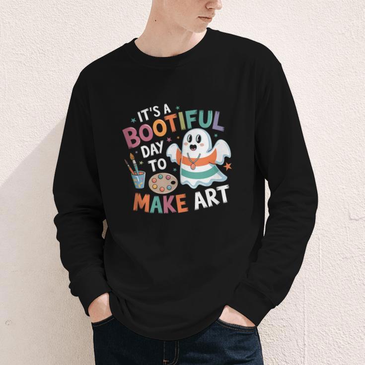 Cute Ghost Book Halloween Spooky Boo School Art Teacher Youth Long Sleeve Tee Cute Ghost Book Halloween Spooky Boo School Art Teacher Youth Long Sleeve Tee