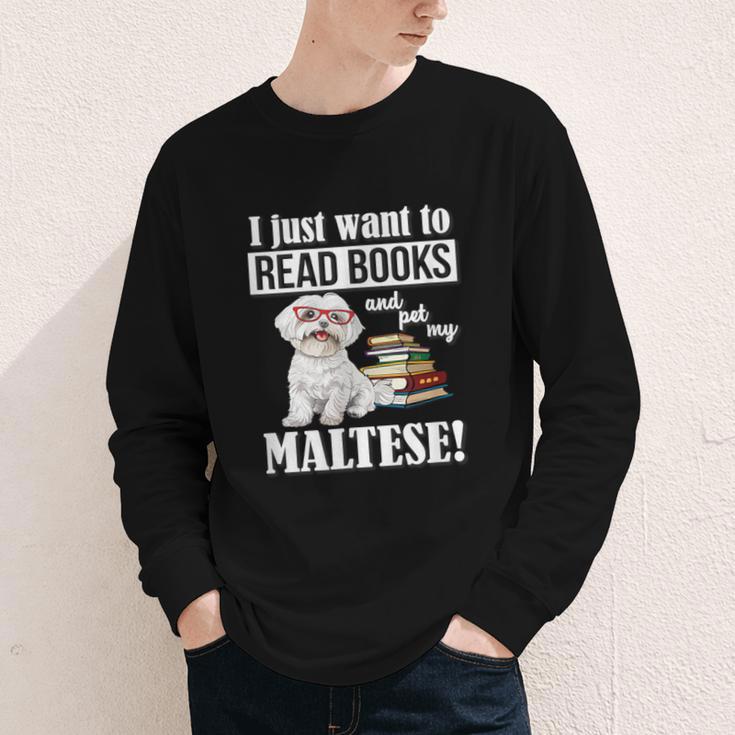 Cute Glasses Read Books & Pet My Maltese Lover Youth Long Sleeve Tee