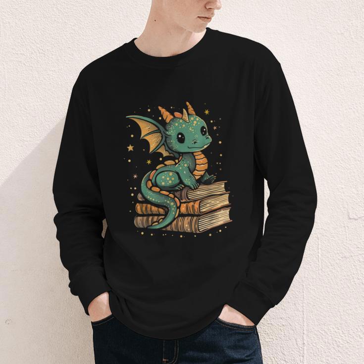 Cute Kawaii Dragon Fantasy Book Lover Book Nerd Youth Long Sleeve Tee Cute Kawaii Dragon Fantasy Book Lover Book Nerd Youth Long Sleeve Tee