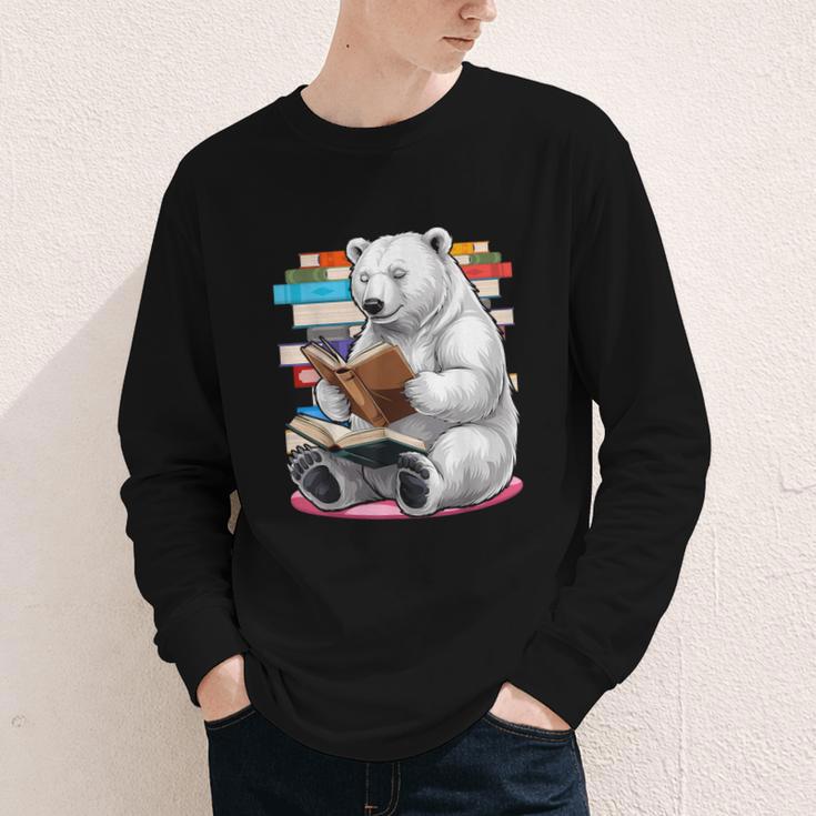 Cute Polar Bear Is Reading a Book Reading Polar Bear Youth Long Sleeve Tee Cute Polar Bear Is Reading a Book Reading Polar Bear Youth Long Sleeve Tee