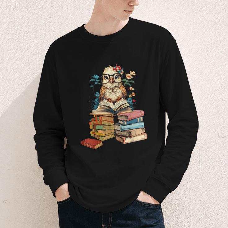 Cute Reading Chicken With Glasses Books Bookworm Reader Book Youth Long Sleeve Tee