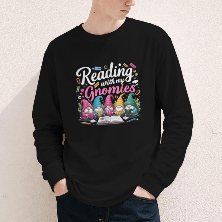 Cute Reading With My Gnomies Gnome Book Bookworm Lover Youth Long Sleeve Tee Cute Reading With My Gnomies Gnome Book Bookworm Lover Youth Long Sleeve Tee