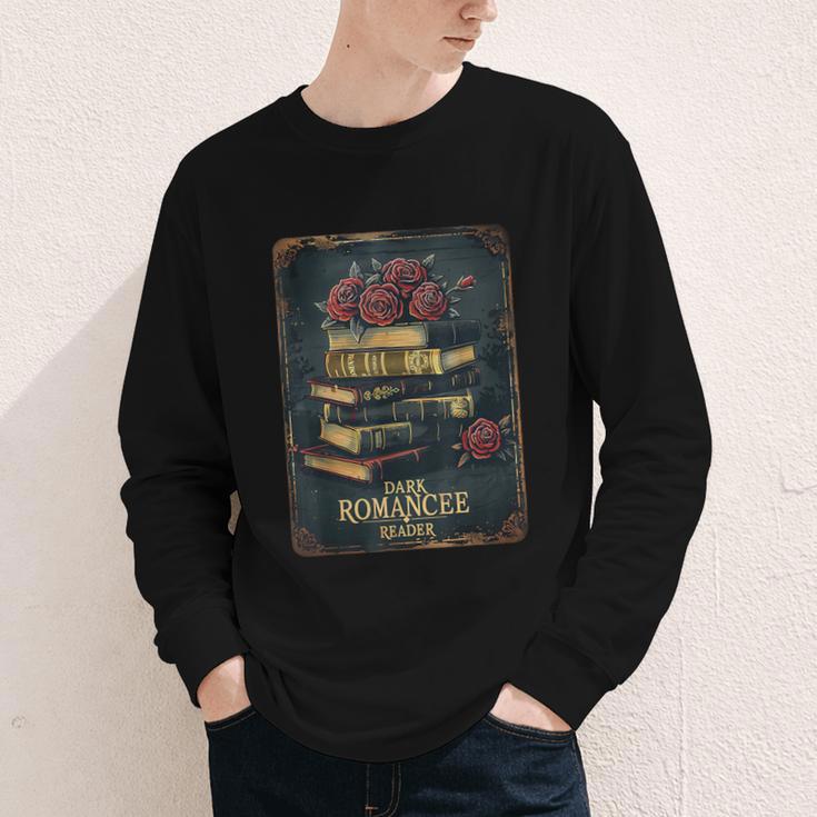 Dark Romance Reader Vintage Floral Book Lover Youth Long Sleeve Tee