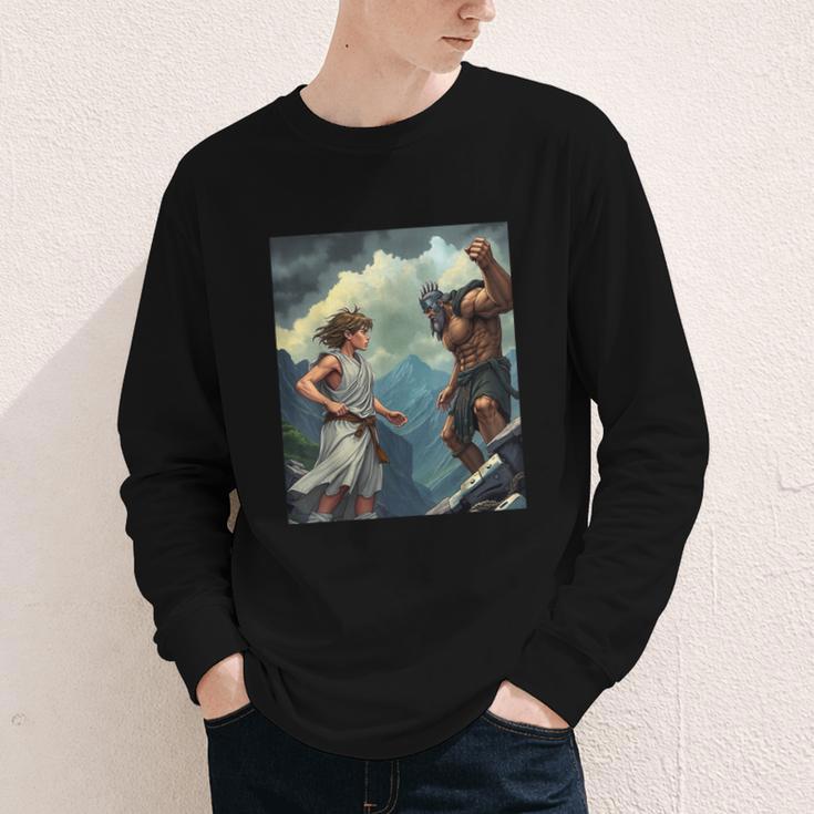 David And Goliath Bible Book Of Samuel King David Comic Youth Long Sleeve Tee David And Goliath Bible Book Of Samuel King David Comic Youth Long Sleeve Tee