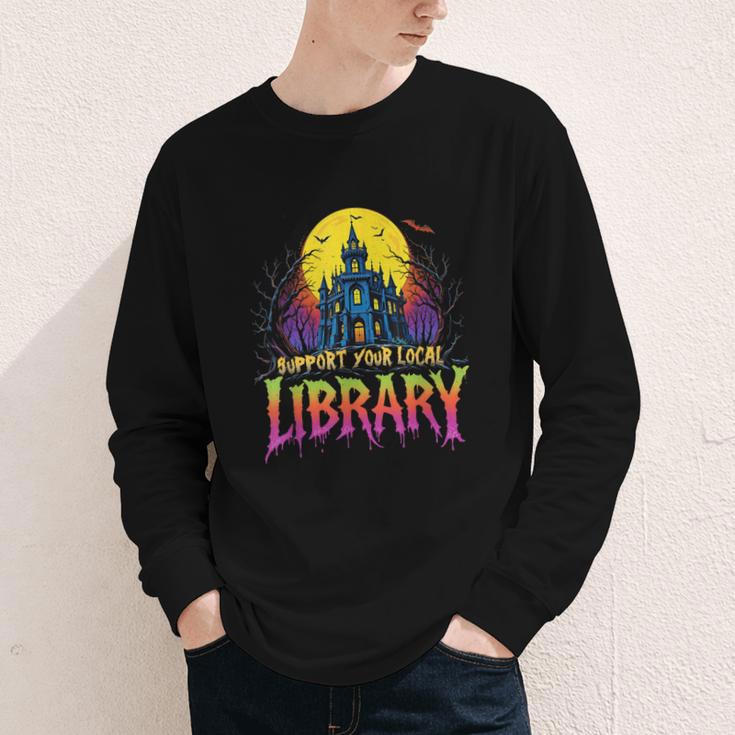 Death Gothic Support Your Local Library Lovers Book Youth Long Sleeve Tee