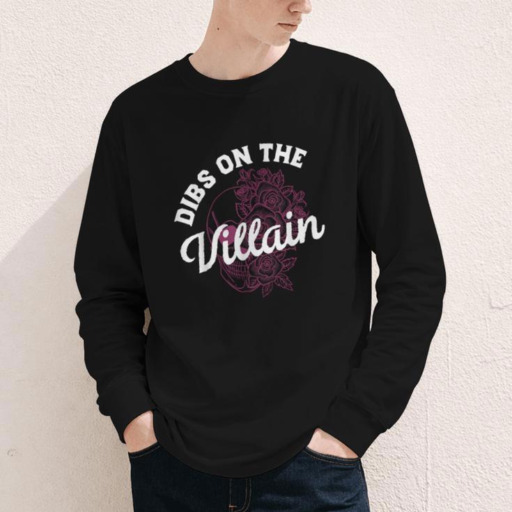 Dibs On The Villain Dark Romance Books Skeleton Morally Grey Youth Long Sleeve Tee