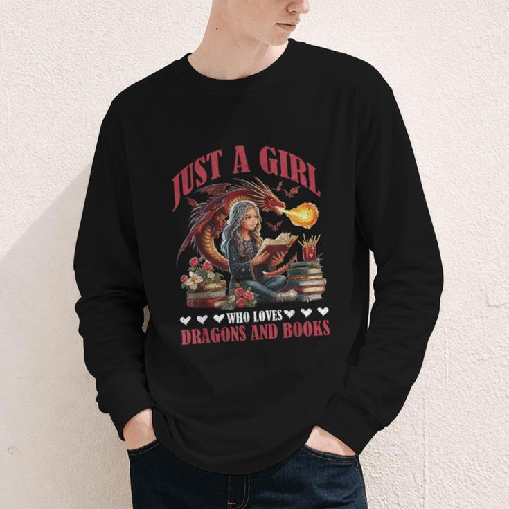 Dragon Just A Girl Who Loves Dragons And Books Youth Long Sleeve Tee Dragon Just A Girl Who Loves Dragons And Books Youth Long Sleeve Tee