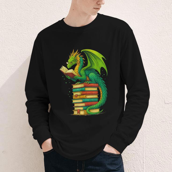 Dragon Reading Books Matching Bookworm Readers Librarian Youth Long Sleeve Tee Dragon Reading Books Matching Bookworm Readers Librarian Youth Long Sleeve Tee