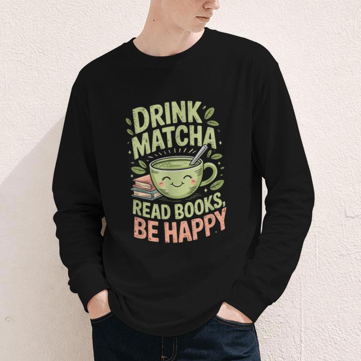 Drink Matcha Read Books Be Happy Green Tea Matcha Youth Long Sleeve Tee Drink Matcha Read Books Be Happy Green Tea Matcha Youth Long Sleeve Tee
