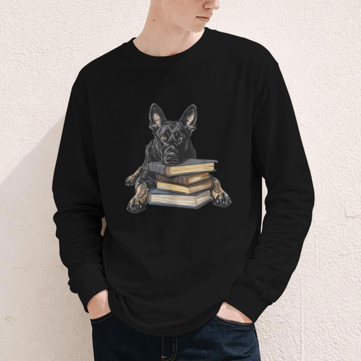 Dutch Shepherd Books Reading Dog Breed Graphic Youth Long Sleeve Tee Dutch Shepherd Books Reading Dog Breed Graphic Youth Long Sleeve Tee