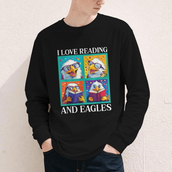 Eagle Love Reading And Eagles Child Book Lover Youth Long Sleeve Tee