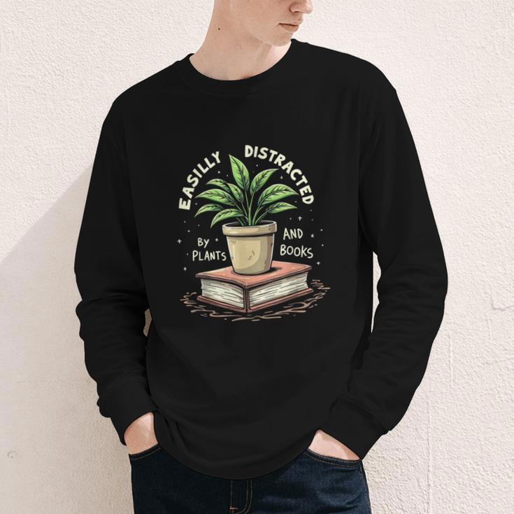Easily Distracted By Plants And Books Youth Long Sleeve Tee