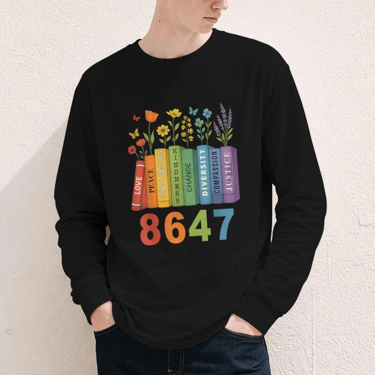 Equal Rights Book Flower Resist 86 47 Feminist Women Rights Youth Long Sleeve Tee