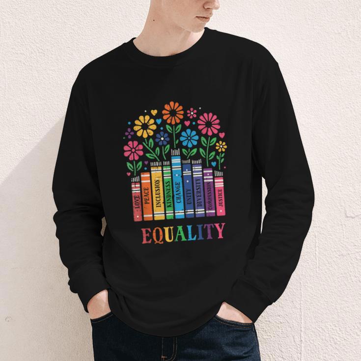 Equality Love Peace Compassion Books Protest Women Girls Kid Youth Long Sleeve Tee Equality Love Peace Compassion Books Protest Women Girls Kid Youth Long Sleeve Tee