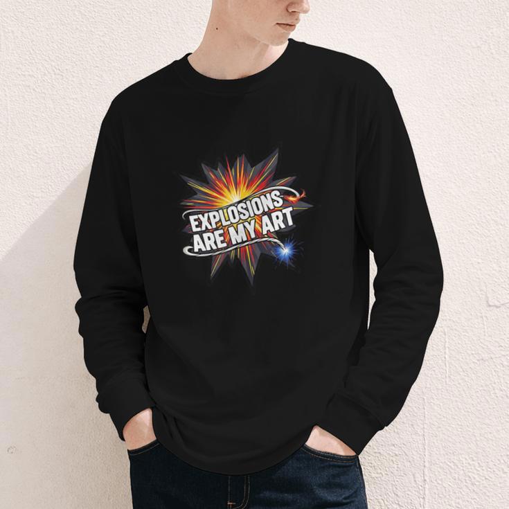 Explosions Are My Art Comic Book Boom Youth Long Sleeve Tee