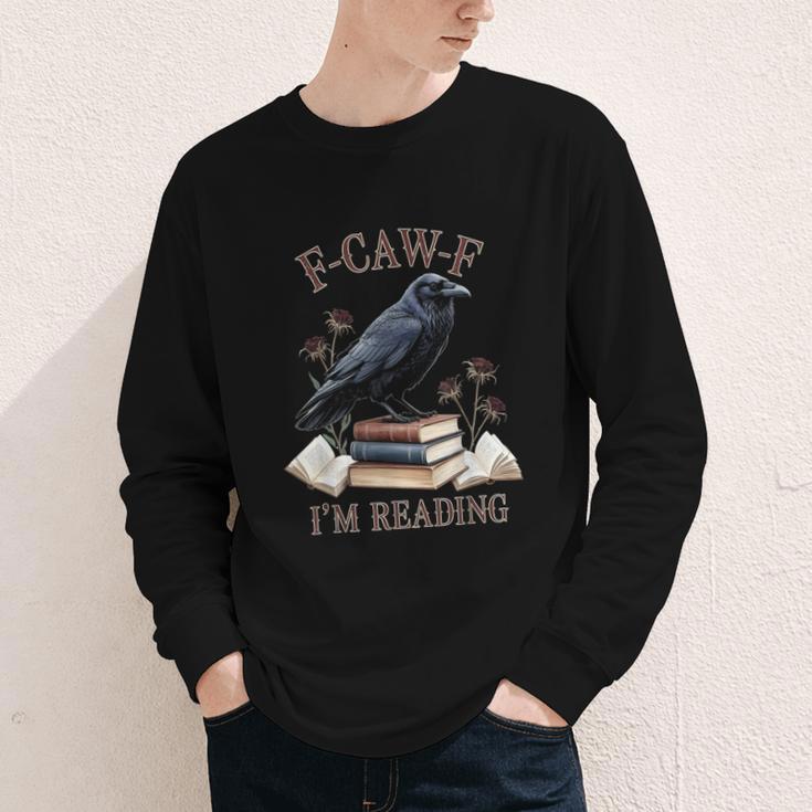 F-CAW-F Crow Book Lover Reader Gothic Humor Youth Long Sleeve Tee F-CAW-F Crow Book Lover Reader Gothic Humor Youth Long Sleeve Tee