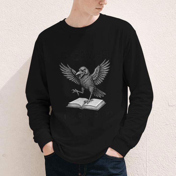 F-Caw-F Crow Book Lovers Vintage Bookish Bird Youth Long Sleeve Tee