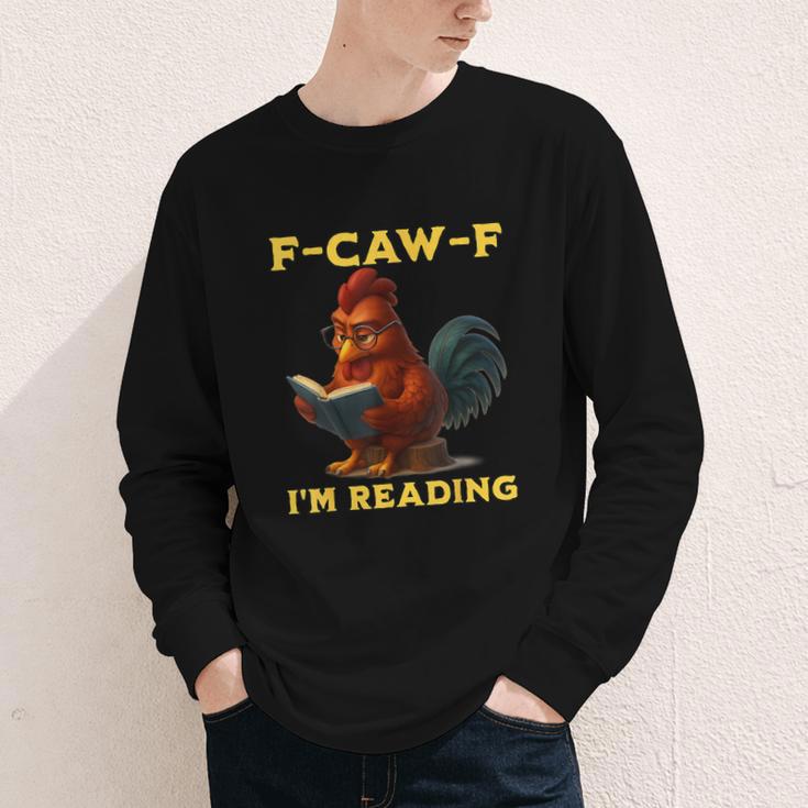 F-CAW-F I'm Reading Chicken Book Lover Introvert Meme Youth Long Sleeve Tee F-CAW-F I'm Reading Chicken Book Lover Introvert Meme Youth Long Sleeve Tee