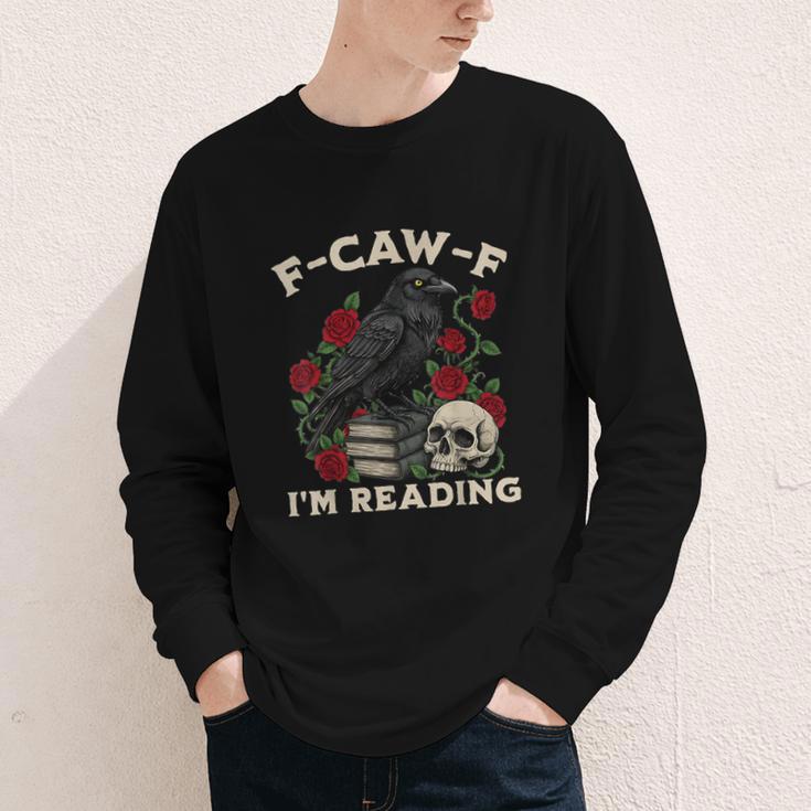 F-CAW-F I'm Reading Crow Book Lover Introvert Meme Youth Long Sleeve Tee F-CAW-F I'm Reading Crow Book Lover Introvert Meme Youth Long Sleeve Tee