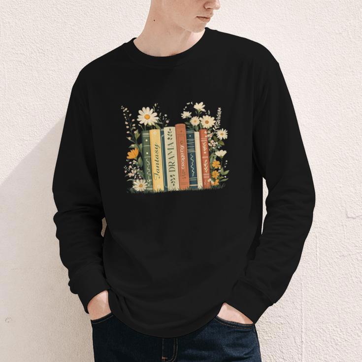 Fantasy Drama Tragedy Book Floral Subtle Youth Long Sleeve Tee