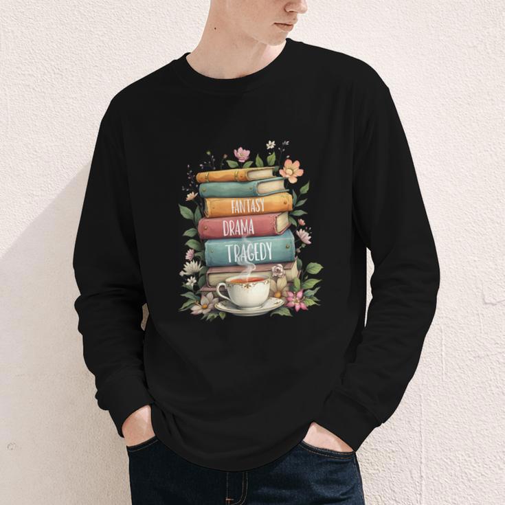 Fantasy Drama Tragedy Book Lover Subtle Watercolor Youth Long Sleeve Tee