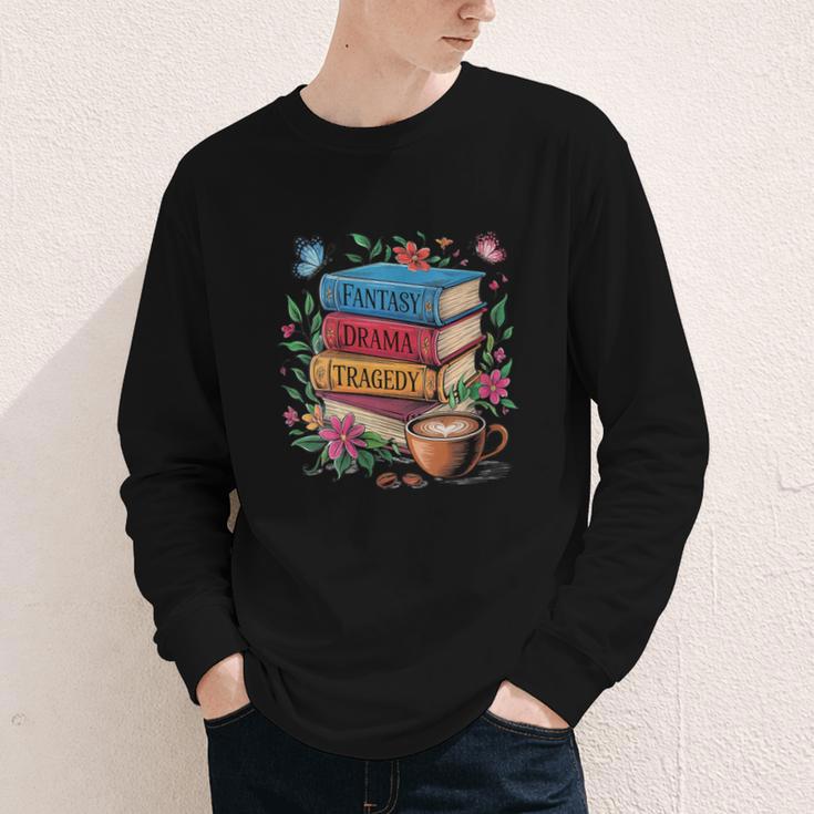 Fantasy Drama Tragedy Books Subtle Reader Librarian Flower Youth Long Sleeve Tee Fantasy Drama Tragedy Books Subtle Reader Librarian Flower Youth Long Sleeve Tee