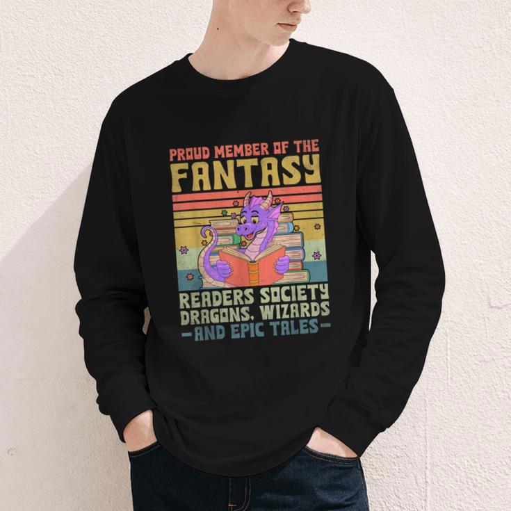 Fantasy Reader Society Reading Book Retro Bookworm Reader Youth Long Sleeve Tee