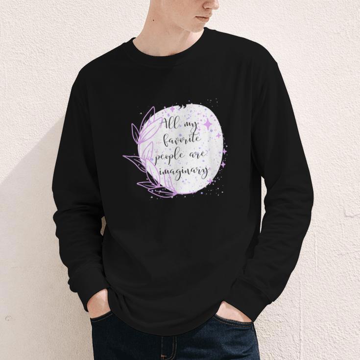 All My Favorite People Are Imaginary Book Lover Idea Youth Long Sleeve Tee