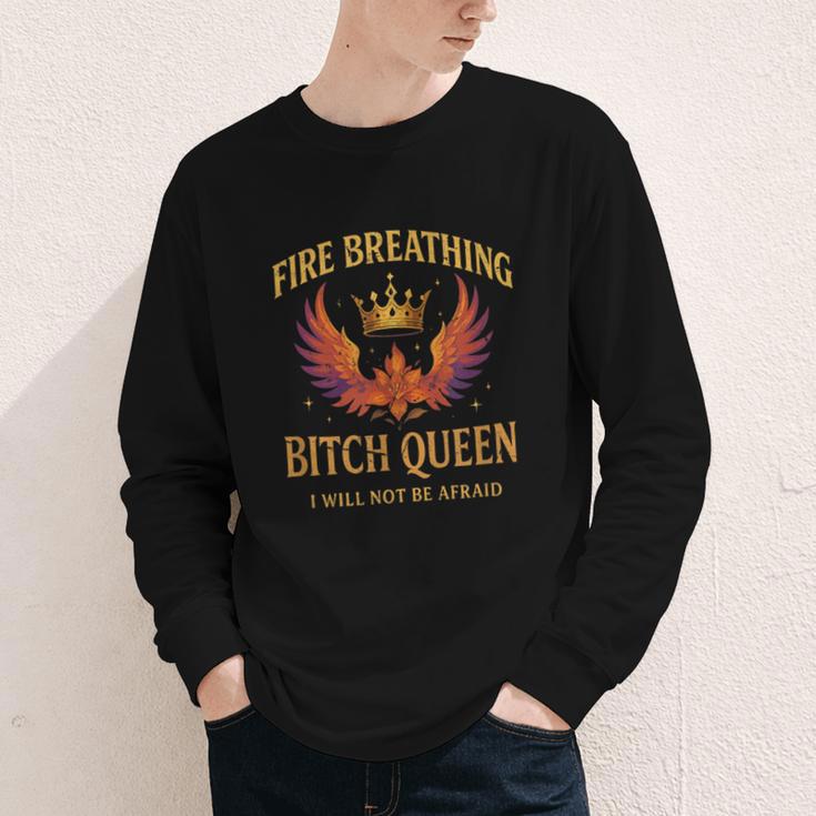 Fire Breathing Bitch Queen I Will Not Be Afraid Fantasy Book Youth Long Sleeve Tee Fire Breathing Bitch Queen I Will Not Be Afraid Fantasy Book Youth Long Sleeve Tee