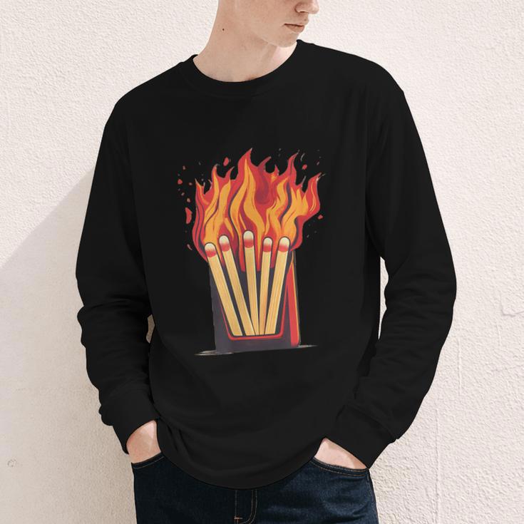 Flames And Lighter Costume For Matchbook Lovers Youth Long Sleeve Tee