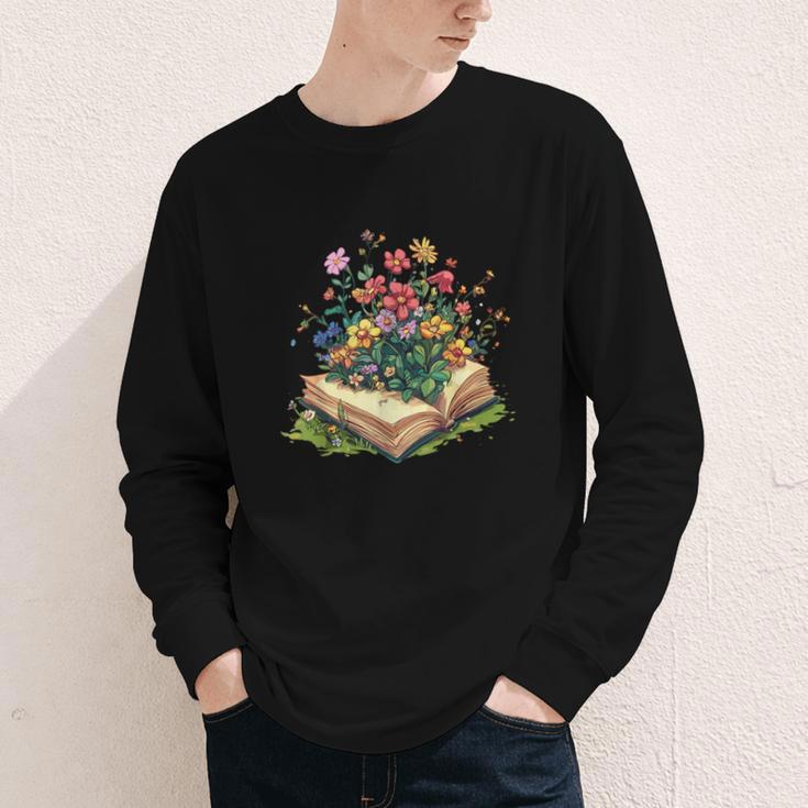 Floral Book Bloom Wildflowers Literature Nature Fantasy Youth Long Sleeve Tee Floral Book Bloom Wildflowers Literature Nature Fantasy Youth Long Sleeve Tee