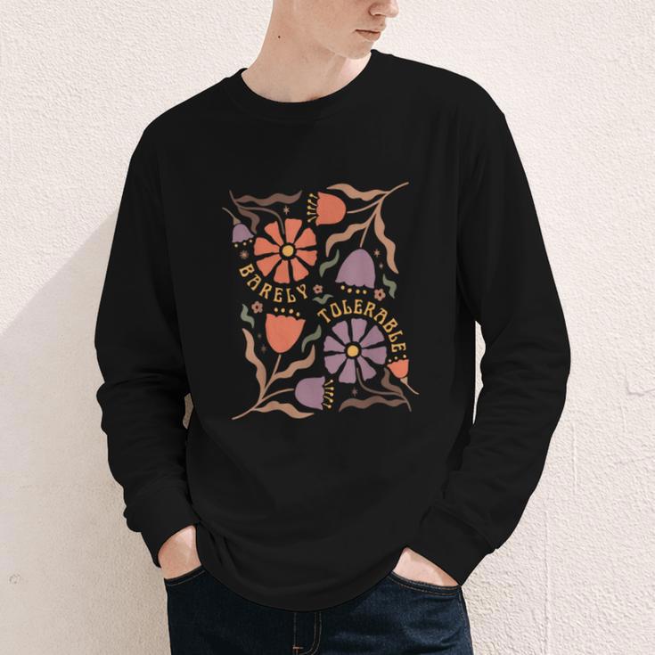 Floral Pride & Prejudice Barely Tolerable Book Lover Bookish Youth Long Sleeve Tee