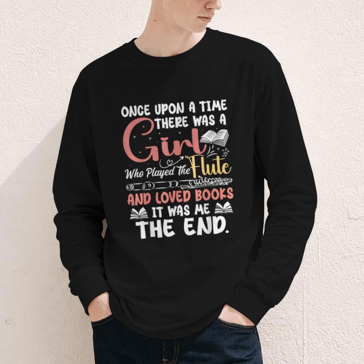 Flute Player Book Lover Flutist Marching Band Musician Flute Youth Long Sleeve Tee