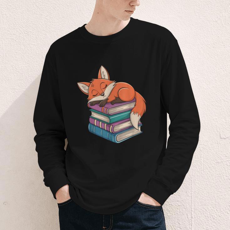 Fox Reading Book Pajama Sleep Youth Long Sleeve Tee