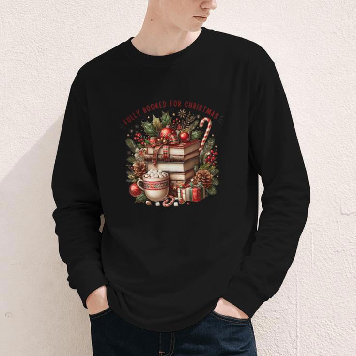 Fully Booked For Christmas Cozy Holiday Books Winter Reading Youth Long Sleeve Tee