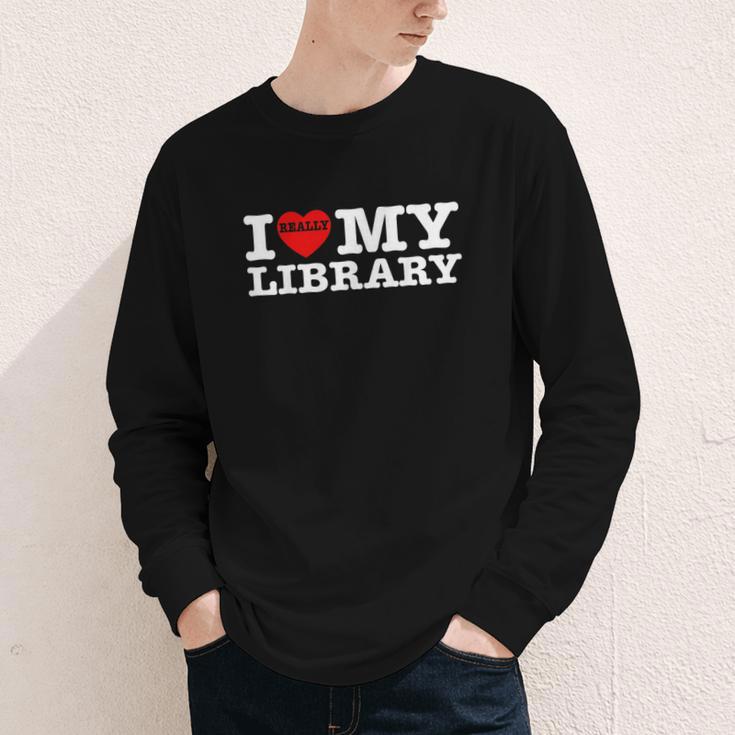 Fun I Love My Library Book Reader Bookworm Librarian Costume Youth Long Sleeve Tee