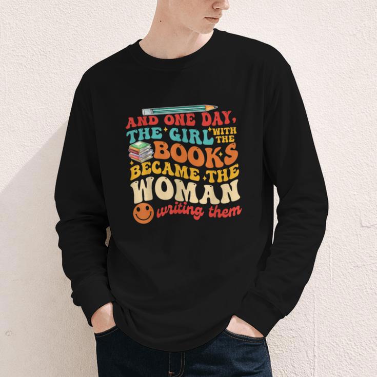 The Girl With The Books Became The Woman Writing Them Youth Long Sleeve Tee