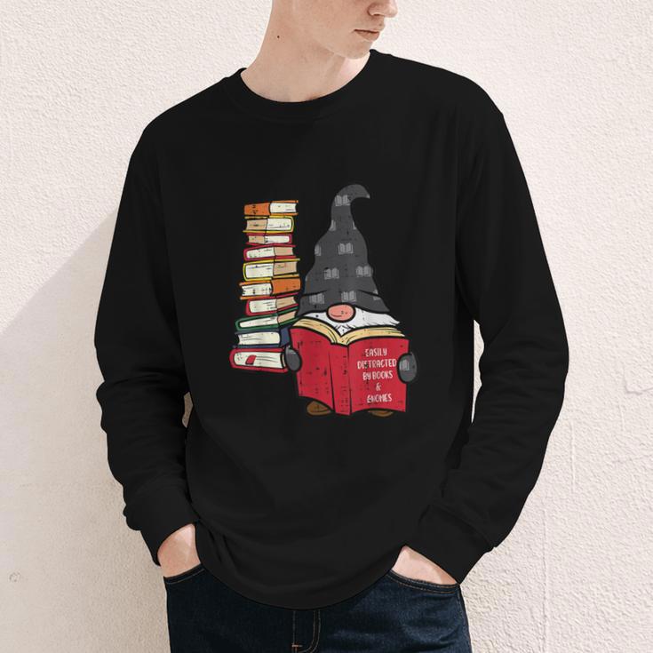 Gnome Read Reading Book Librarian Across America Women Kids Youth Long Sleeve Tee