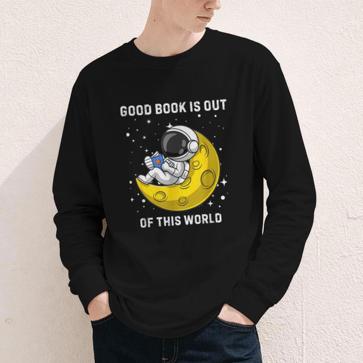Good Book Is Out Of This World Astronaut Read Book Bookworm Youth Long Sleeve Tee Good Book Is Out Of This World Astronaut Read Book Bookworm Youth Long Sleeve Tee