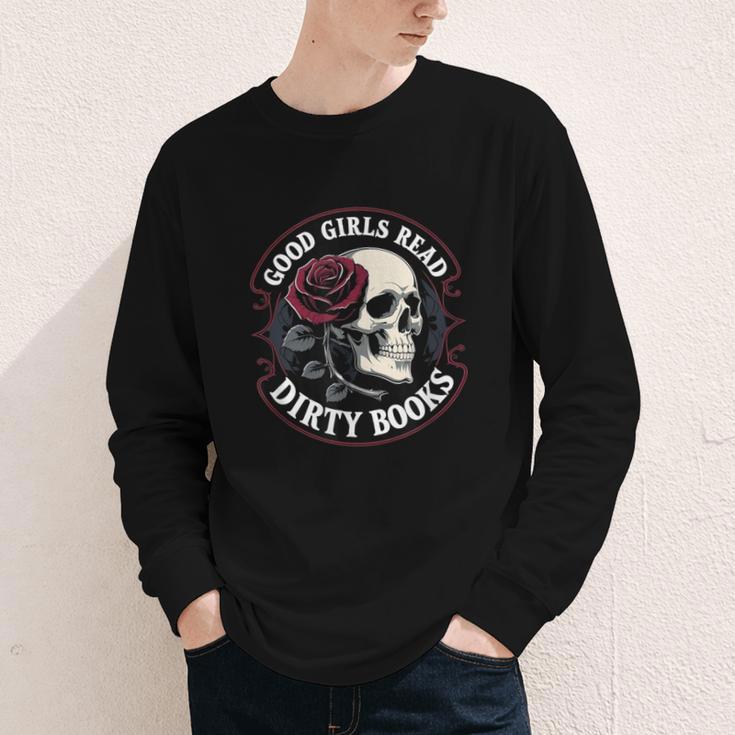 Good Girls Read Dirty Books Smut Reader Dark Romance Skull Youth Long Sleeve Tee Good Girls Read Dirty Books Smut Reader Dark Romance Skull Youth Long Sleeve Tee