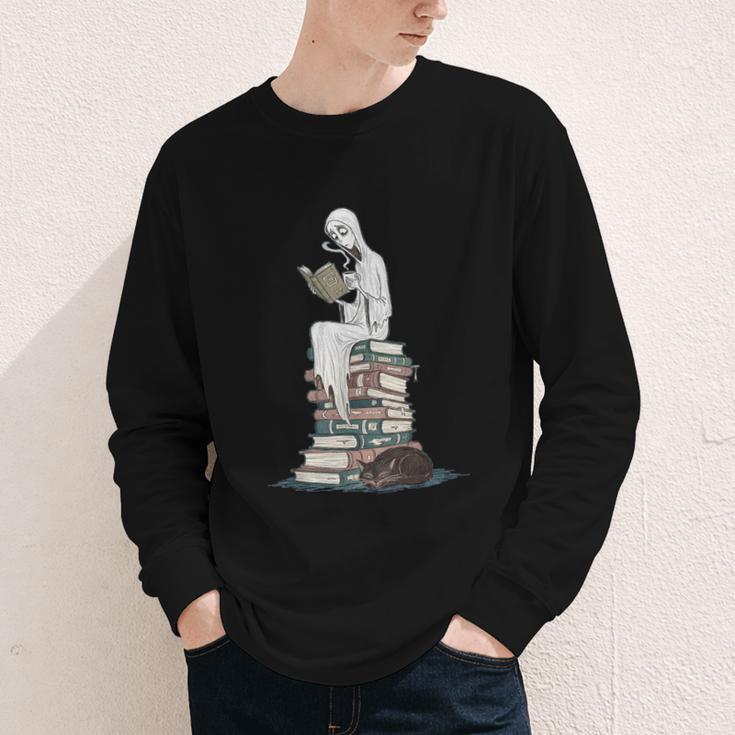 Gothic Librarian Halloween Books Tee For Teachers Youth Long Sleeve Tee