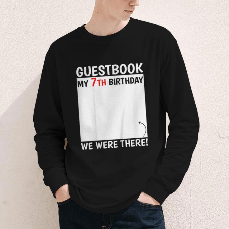 Guestbook 7th Birthday 7 Year Old Born 2018 Bday Youth Long Sleeve Tee
