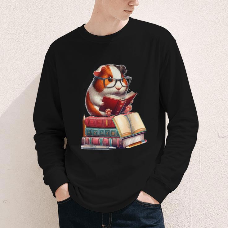 Guinea Pig Reading Books Matching Bookworm Readers Librarian Youth Long Sleeve Tee