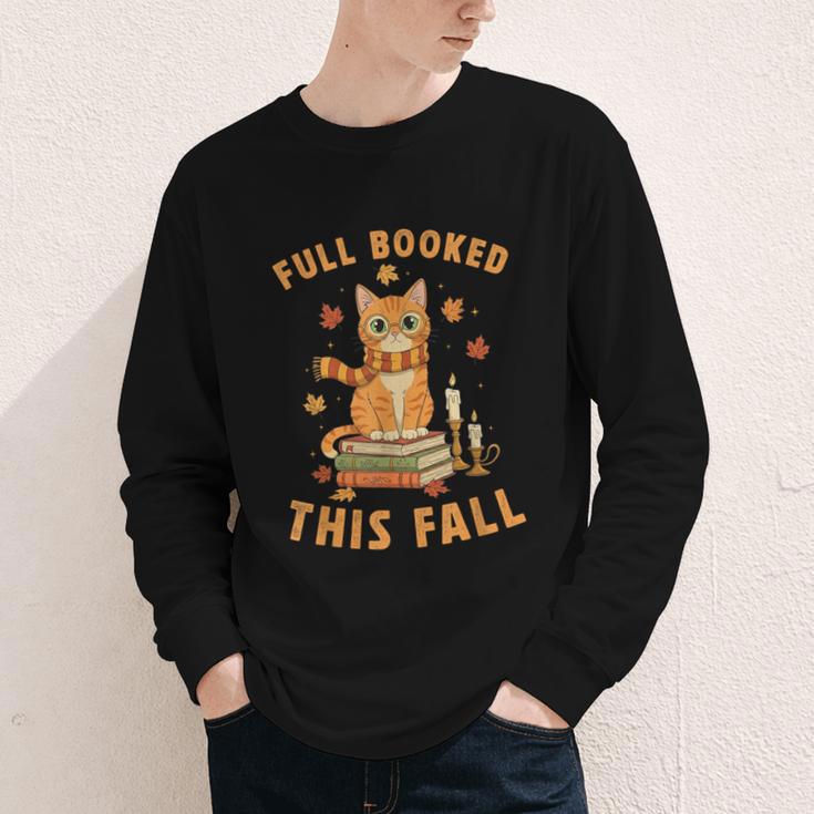 Halloween Fully Booked This Fall Book Ginger Cat Reading Youth Long Sleeve Tee Halloween Fully Booked This Fall Book Ginger Cat Reading Youth Long Sleeve Tee