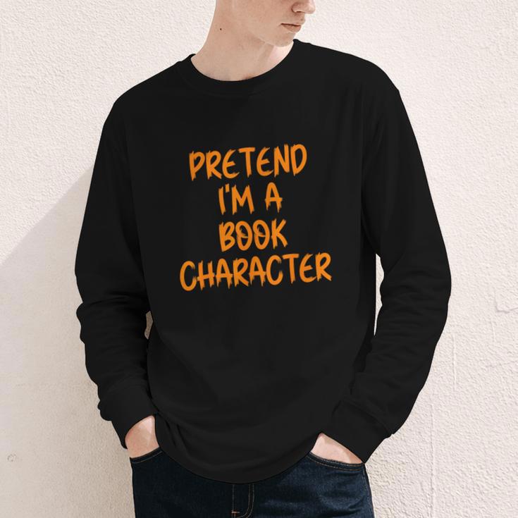 Halloween Pretend I'm Book Character Costume Lazy Adult Kids Youth Long Sleeve Tee