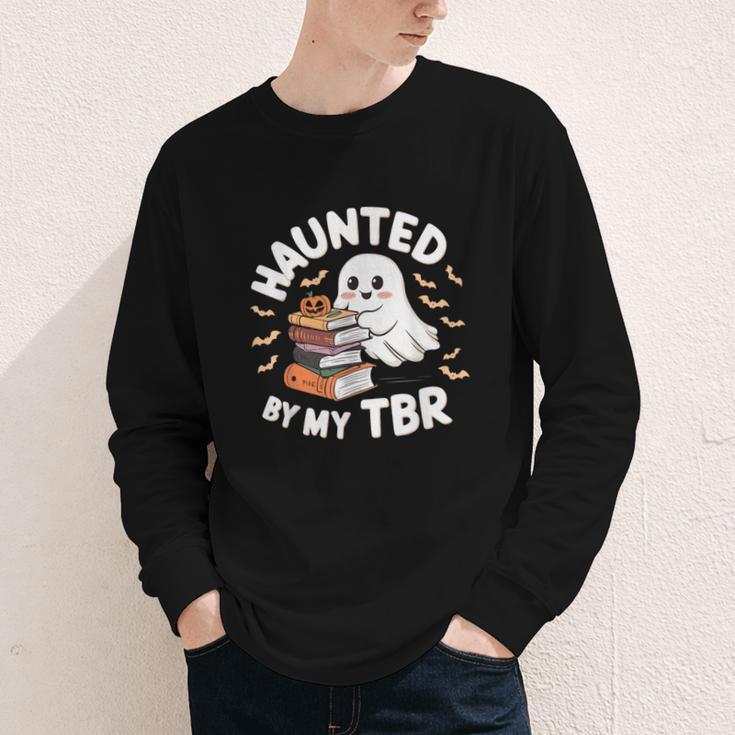 Haunted By My TBR Cute Ghost Book Reading Teacher Halloween Youth Long Sleeve Tee Haunted By My TBR Cute Ghost Book Reading Teacher Halloween Youth Long Sleeve Tee