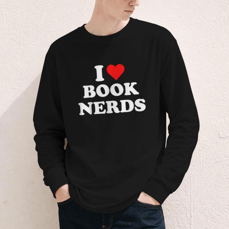 I Heart Book Nerds Book Readers Cute Youth Long Sleeve Tee