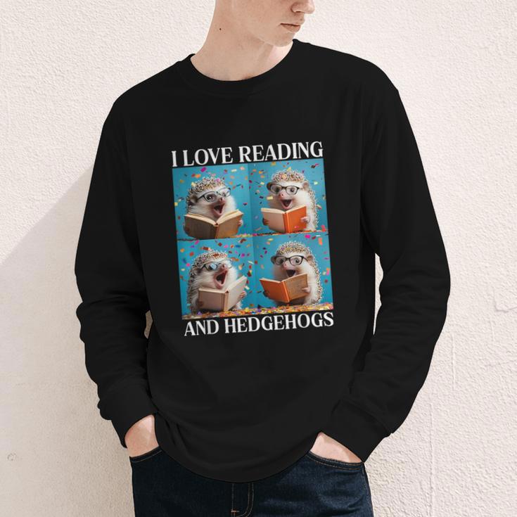 Hedgehog Love Reading And Hedgehogs Child Book Lover Youth Long Sleeve Tee