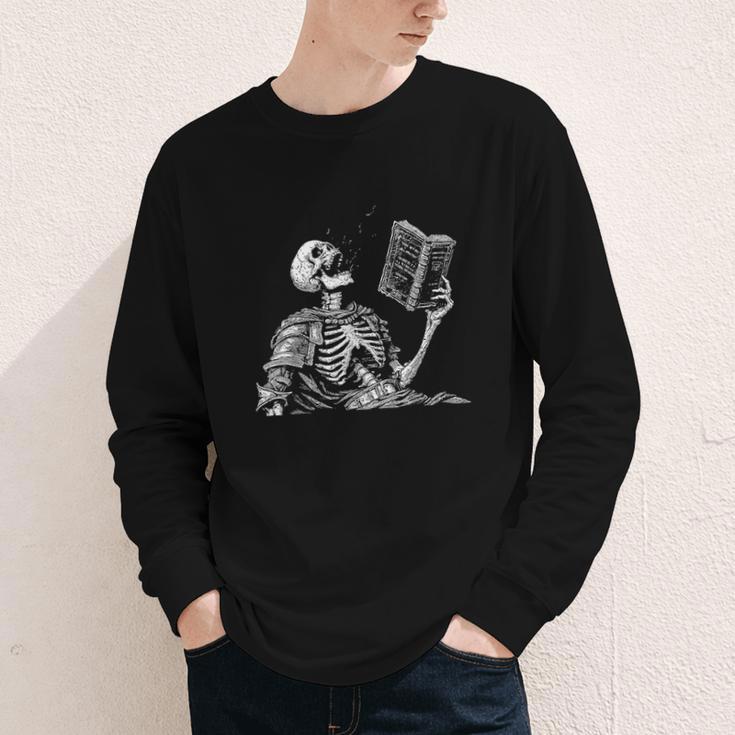 Hilarious Skeleton Holding a Book And Laughing Gothic Youth Long Sleeve Tee Hilarious Skeleton Holding a Book And Laughing Gothic Youth Long Sleeve Tee